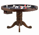 Turk 5-Pc Tobacco Wood Game/Dining Table Set