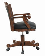 Turk Black Leatherette/Tobacco Wood Game Chair