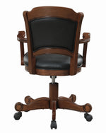 Turk Black Leatherette/Tobacco Wood Game Chair