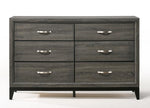 Valdemar Weathered Gray Wood Dresser with 6 Drawers