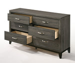 Valdemar Weathered Gray Wood Dresser with 6 Drawers