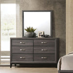 Valdemar Weathered Gray Wood Frame/Glass Dresser Mirror