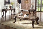 Vanna Brown Wood/Marble Top End Table