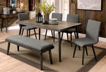 Vilhelm Gray Fabric/Metal Dining Bench