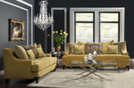 Viscontti Gold & Gray Premium Velvet Loveseat