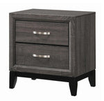 Watson 5-Pc Grey Oak/Black Wood Queen Bedroom Set