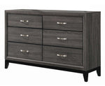 Watson 5-Pc Grey Oak/Black Wood Queen Bedroom Set