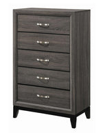 Watson 5-Pc Grey Oak/Black Wood Queen Bedroom Set