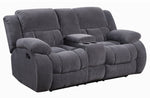 Weissman 3-Pc Charcoal Fleece Manual Recliner Sofa Set