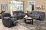 Weissman Charcoal Fleece Manual Recliner Loveseat