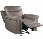 Wixom Taupe Faux Suede 2xPower Glider Recliner