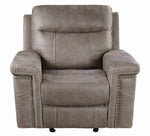 Wixom Taupe Faux Suede 2xPower Glider Recliner