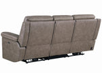 Wixom Taupe Faux Suede 2xPower Recliner Sofa (Oversized)