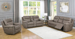 Wixom Taupe Faux Suede 2xPower Recliner Sofa (Oversized)