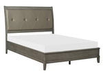 Cotterill Gray Wood/Faux Leather Queen Bed