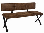 Sherman Antique Brown/Matte Black Metal Dining Bench