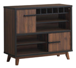 Aelwen Walnut/Black Wood Wine Cabinet