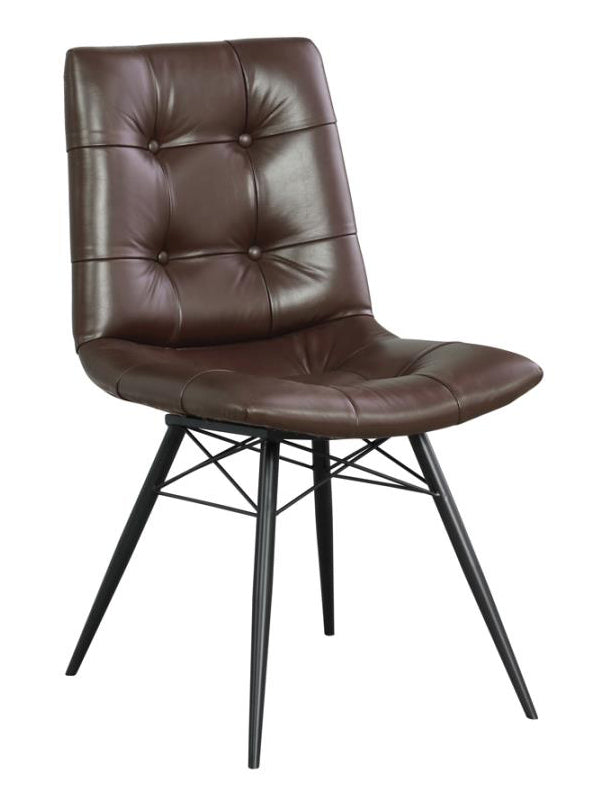 Dittnar 4 Brown Leatherette/Gunmetal Side Chairs