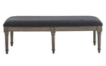 Alderwood Charcoal Grey Velvet/French Grey Wood Bench