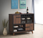 Aelwen Walnut/Black Wood Wine Cabinet