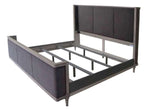 Alderwood Charcoal Grey Velvet King Bed (Oversized)