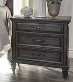 Avenue Weathered Burnished Brown Wood 3-Drawer Nightstand