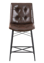 Dittnar 2 Brown Leatherette/Gunmetal Counter Height Chairs