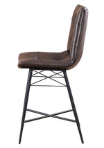 Dittnar 2 Brown Leatherette/Gunmetal Counter Height Chairs