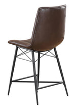 Dittnar 2 Brown Leatherette/Gunmetal Counter Height Chairs