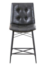 Dittnar 2 Grey Leatherette/Gunmetal Counter Height Chairs