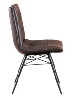 Dittnar 4 Brown Leatherette/Gunmetal Side Chairs