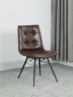 Dittnar 4 Brown Leatherette/Gunmetal Side Chairs