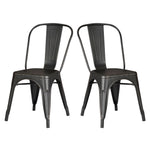 Cole 2 Distressed Black Metal Side Chairs