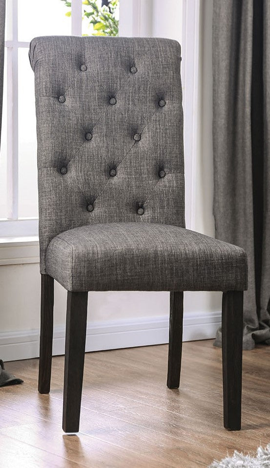 Alfred 2 Gray Linen-Like Fabric Side Chairs