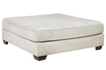 Rawcliffe Parchment Oversized Ottoman