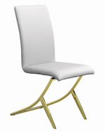 Chantar 4 White Leatherette/Brass Metal Side Chairs