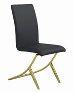 Chantar 4 Black Leatherette/Brass Metal Side Chairs