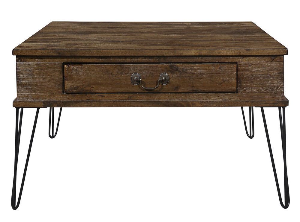 Shaffner Rustic Oak Wood Square Cocktail Table