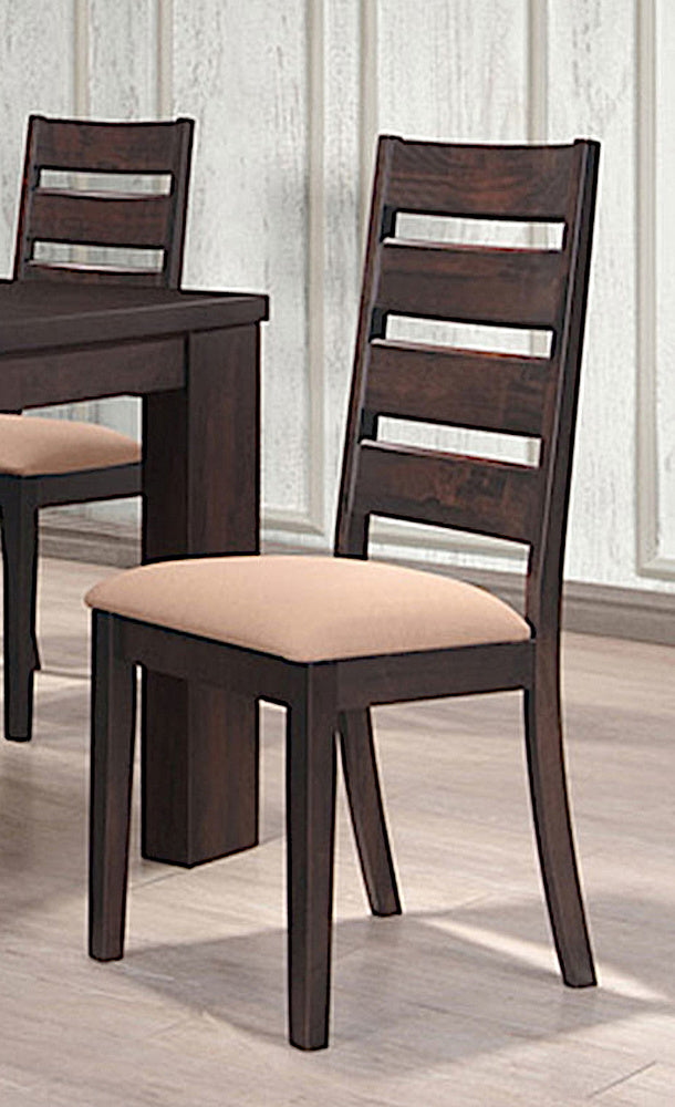 Samuela 2 Cappuccino/Beige Wood Dining Chairs