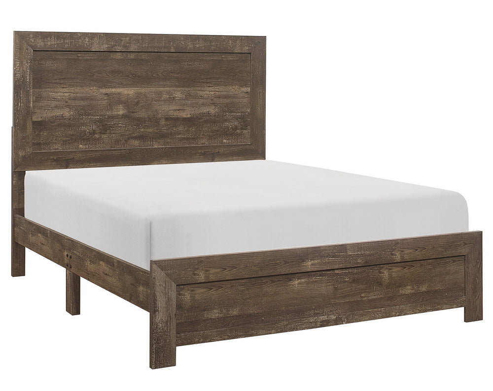 Corbin Rustic Brown Wood King Bed