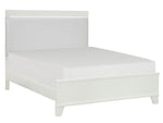 Kerren White Wood/Faux Leather Full Bed with LED