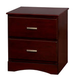 Prismo Cherry Wood 2-Drawer Nightstand