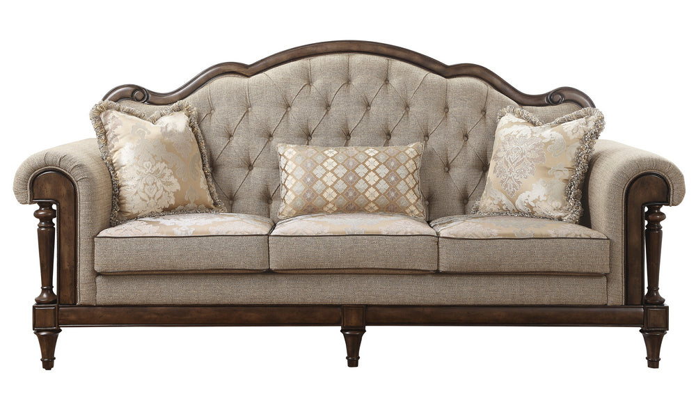 Heath Court Neutral Hued Brown Fabric Sofa (Oversized)