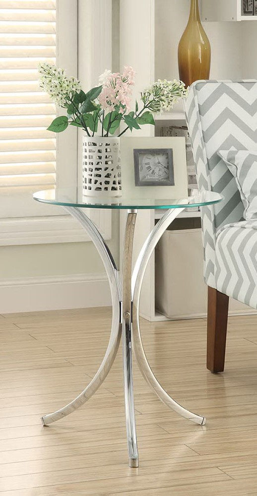 Suzy Clear Glass/Chrome Side Table