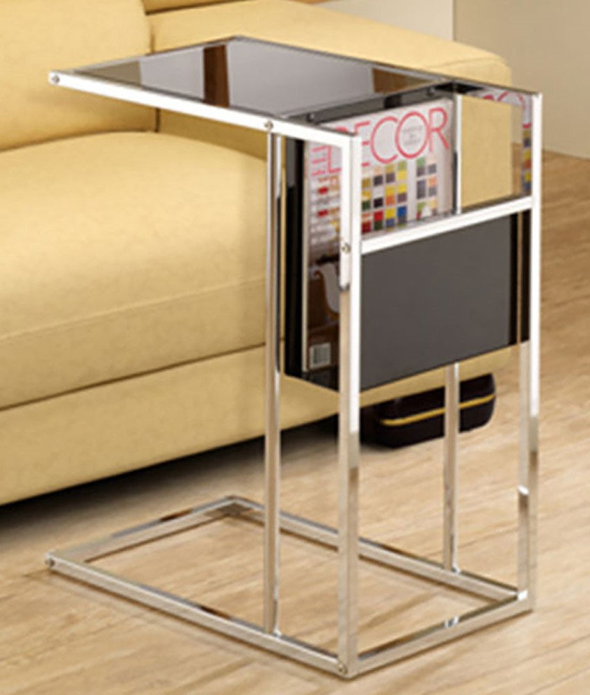 Anita Dark Tempered Glass/Metal Magazine Table