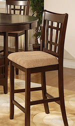 Orlanda 2 Espresso/Beige Wood Counter Height Chairs