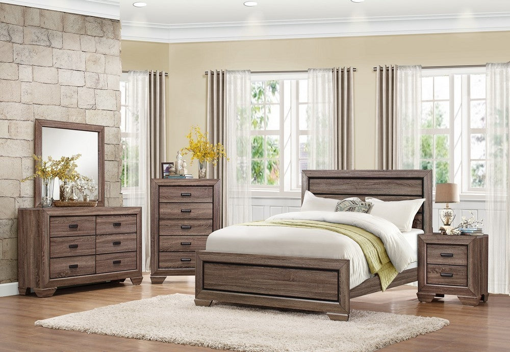 Beechnut 6-Pc Light Elm Wood Full Bedroom Set