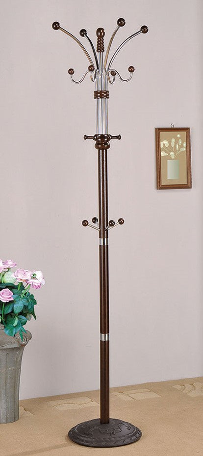 Emilee Espresso Wood/Metal Coat Rack