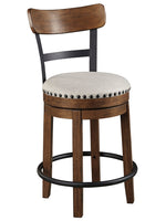 Valebeck Brown Wood Swivel Bar Stool