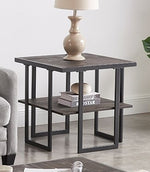 Tianna Brown Wood End Table with Bottom Shelf